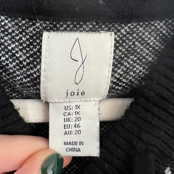 Joie Chevron Striped Hooded Hoodie Sweater Sweatshirt Plus Size Comfy Loungewear - Picture 7 of 10